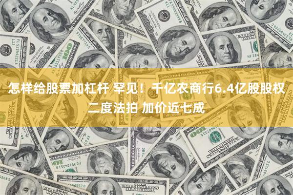 怎样给股票加杠杆 罕见！千亿农商行6.4亿股股权二度法拍 加价近七成