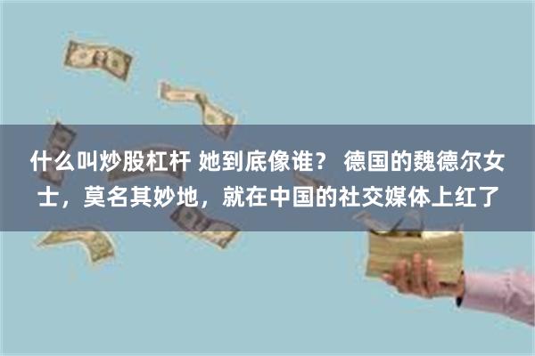 什么叫炒股杠杆 她到底像谁？ 德国的魏德尔女士，莫名其妙地，就在中国的社交媒体上红了